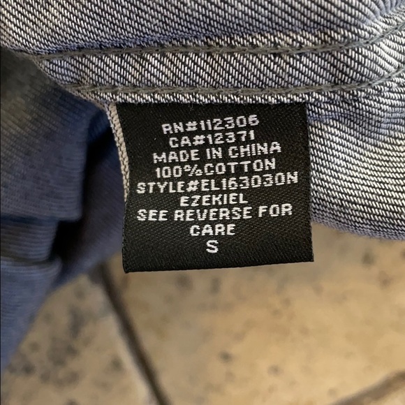 New Ezekiel Mens Button Down Long Sleeve Casual Shirt Gray Small - Picture 9 of 11